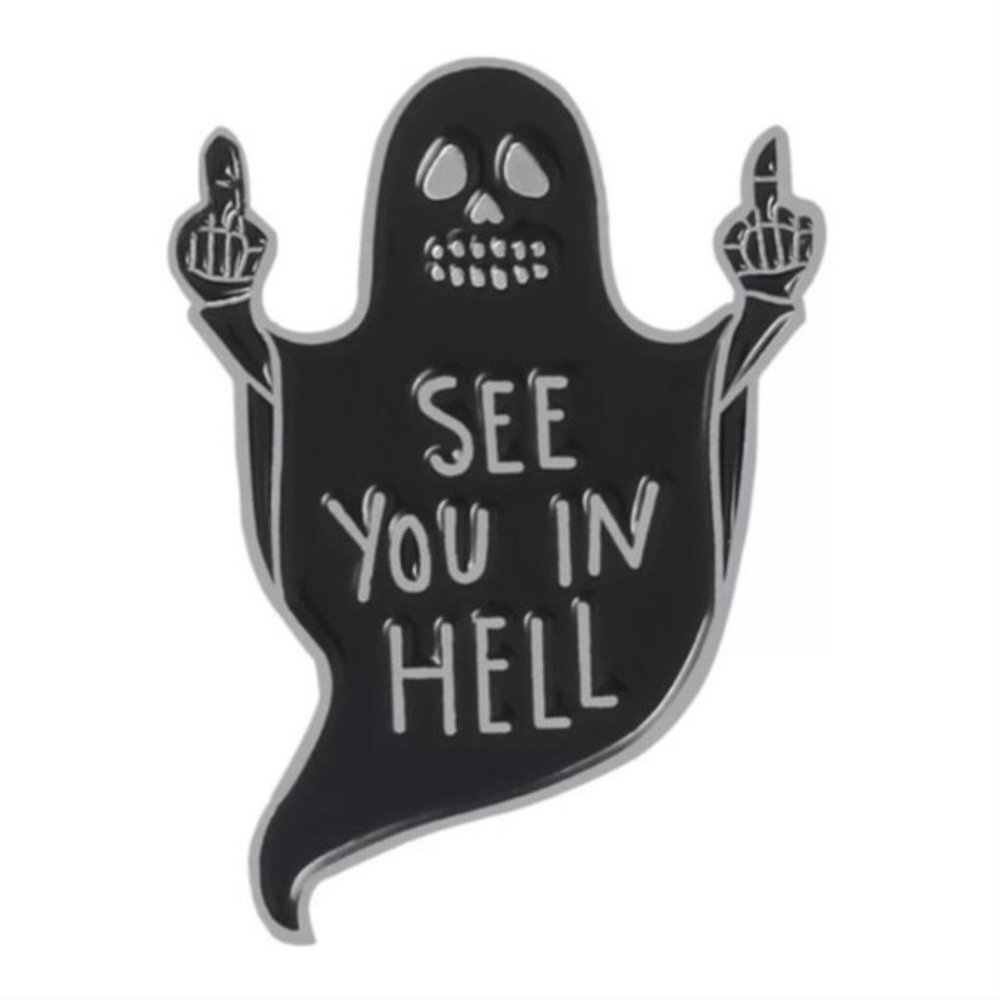 🆕 Funny Black Ghost Enamel Pin Brooch - Picture 2 of 6